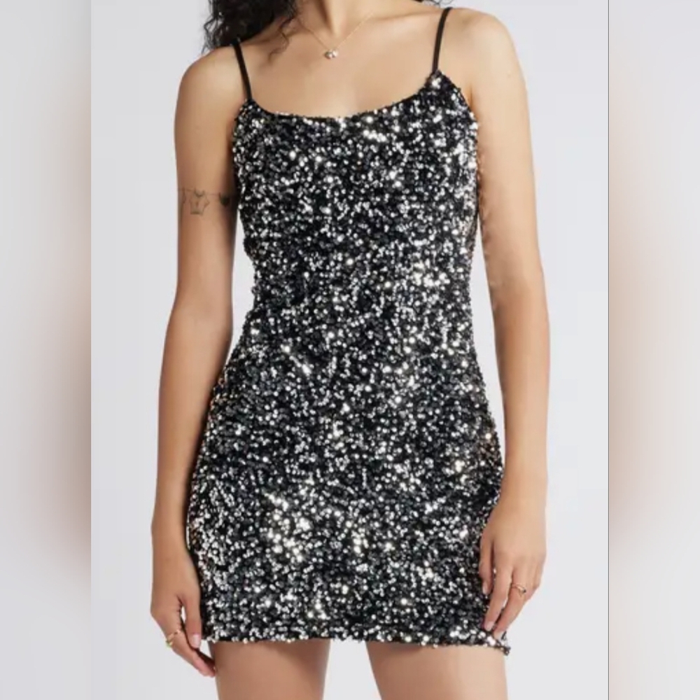 Sequin Black and Silver Dress